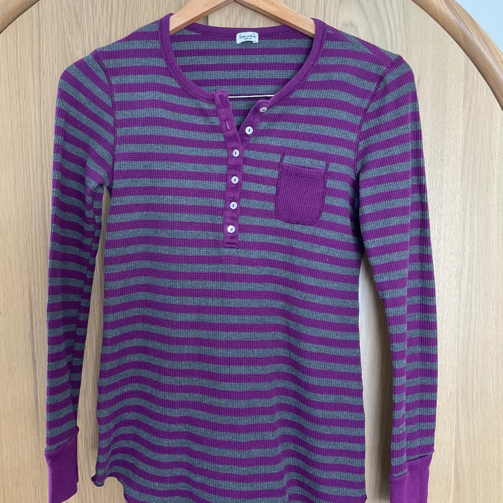 Splendid Waffle Knit Thermal Henley Sz. Medium